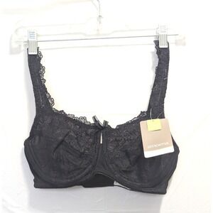 Amoena Marie WB 1276 Bra Women's 34B Black Lace Underwire Everyday Lingerie